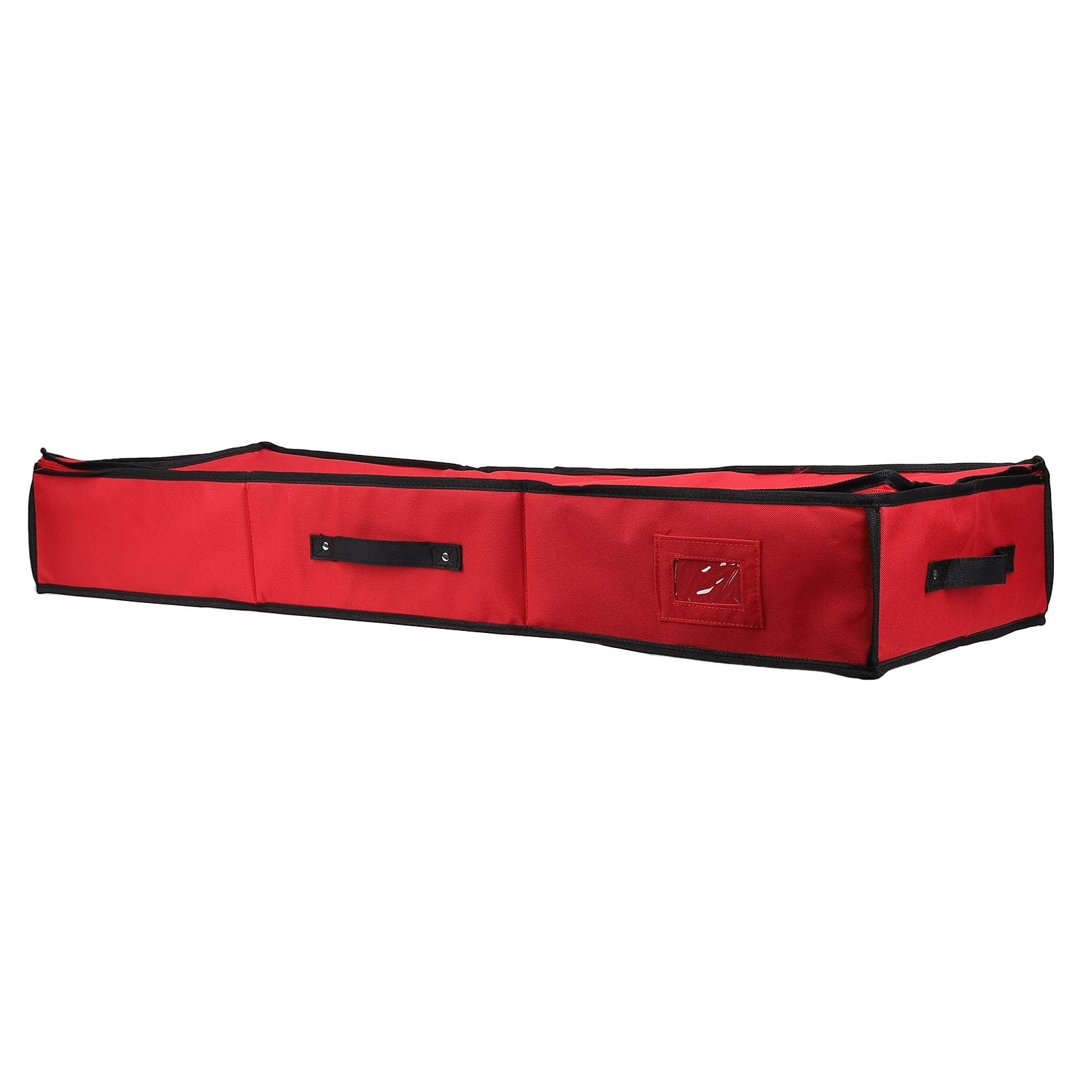 PUSOKEI Contenitore per Conservazione Carta Regalo, Oxford 600D | Gift Wrap Organizer Bag with Zipper, Dustproof, for Under Bed, Red
