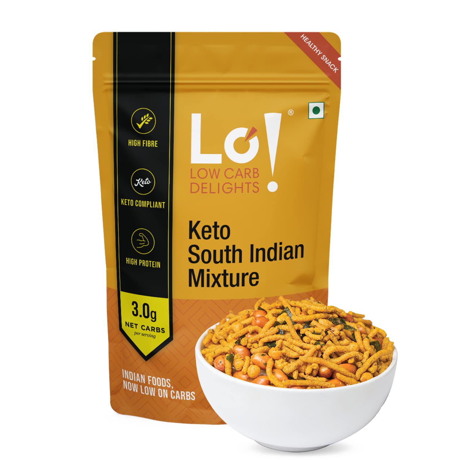 Lo! Low Carb Delights Foods-Keto South Indian Mixture (200G)|3G Net Carb|Keto Snacks Tested for Keto Diet|Low Carb Snacks|Diet Snacks Food|Keto Namkeen (B07S4CFDXK) Amazon Price History, Amazon Price Tracker