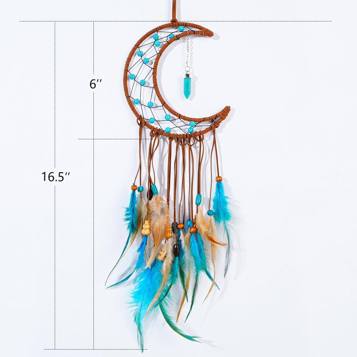 MEXIDAWN 2 Pack DIY Feather Dream Catcher Kits Turquoise Wall Hanging Boho Decor Handmade Dream Catcher for Adults