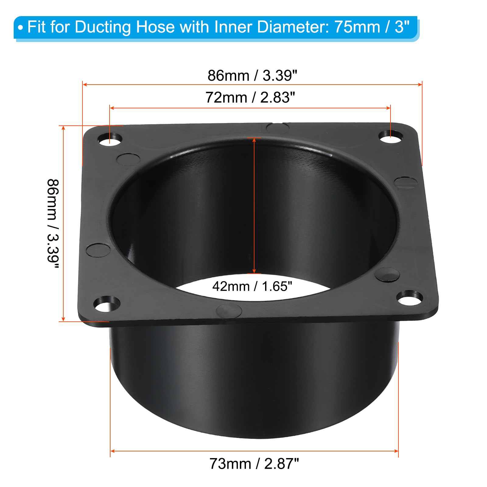 3" Conduit Connecteur Bride, 2 Paquets Sécheuse Évent Mur