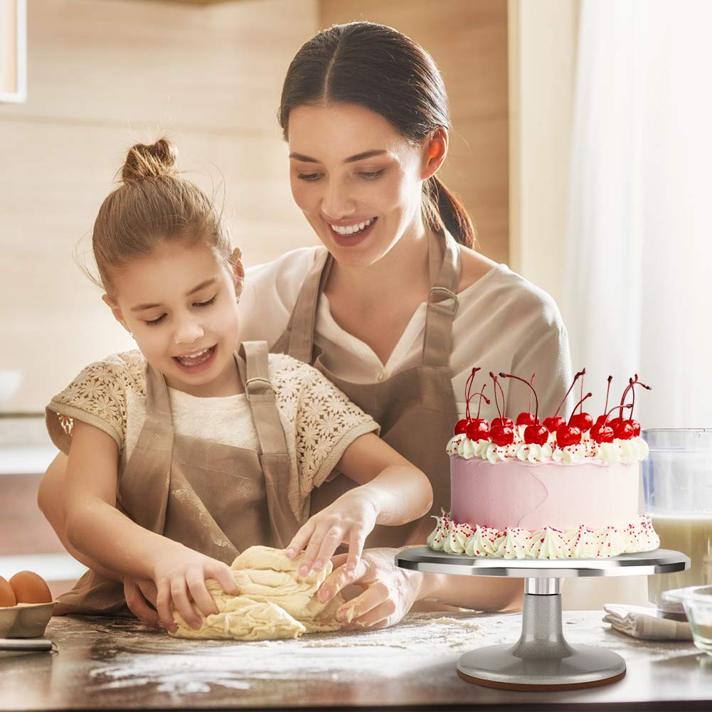 Wakects giratorio para tarta giratorio plano giratorio, giratorio para tarta de aluminio 12 pulgadas, soporte para tocadiscos para tartas, apto para cupcakes y pasteles