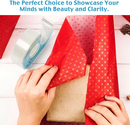 Miniatura 2 de Cinta transparente a granel, paquete de 24 rollos de cinta transparente, cinta ligera de oficina con dispensadores, fácil de reemplazar para