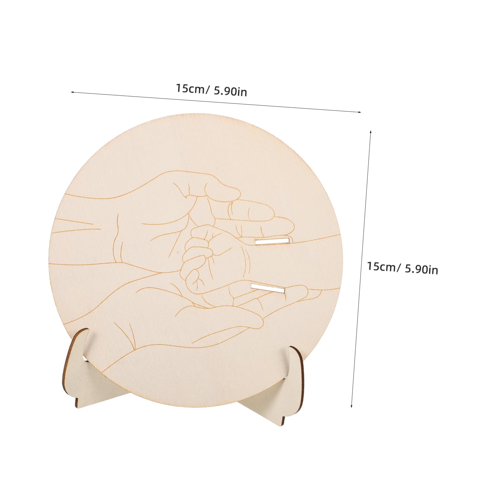 RORPOIR Hospital Baby Announcement Sign Wooden Baby Bracelet Holder with Stand Set of 2 Round Plaques for Newborn