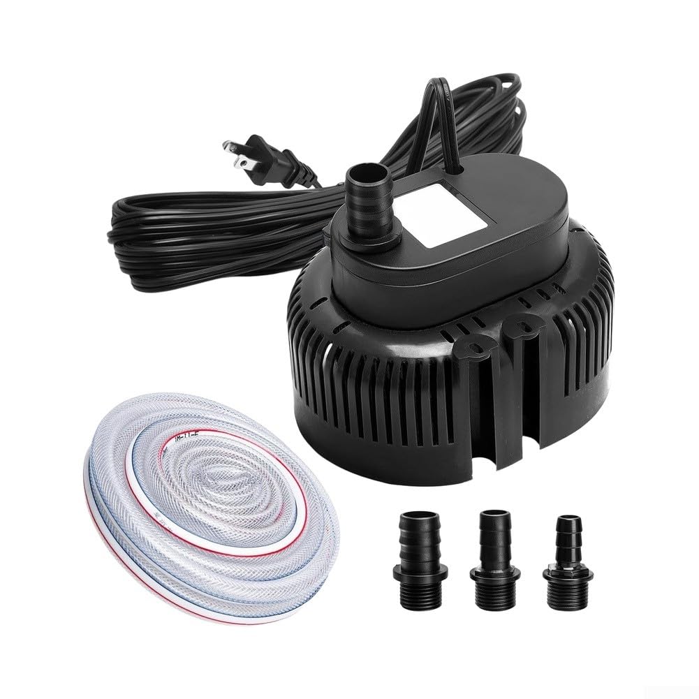 Bomba Piscina 75W Rápida Drenaje Agua Exterior Cable 7.6M Sumidero Jardín 850GPH(Black EU)