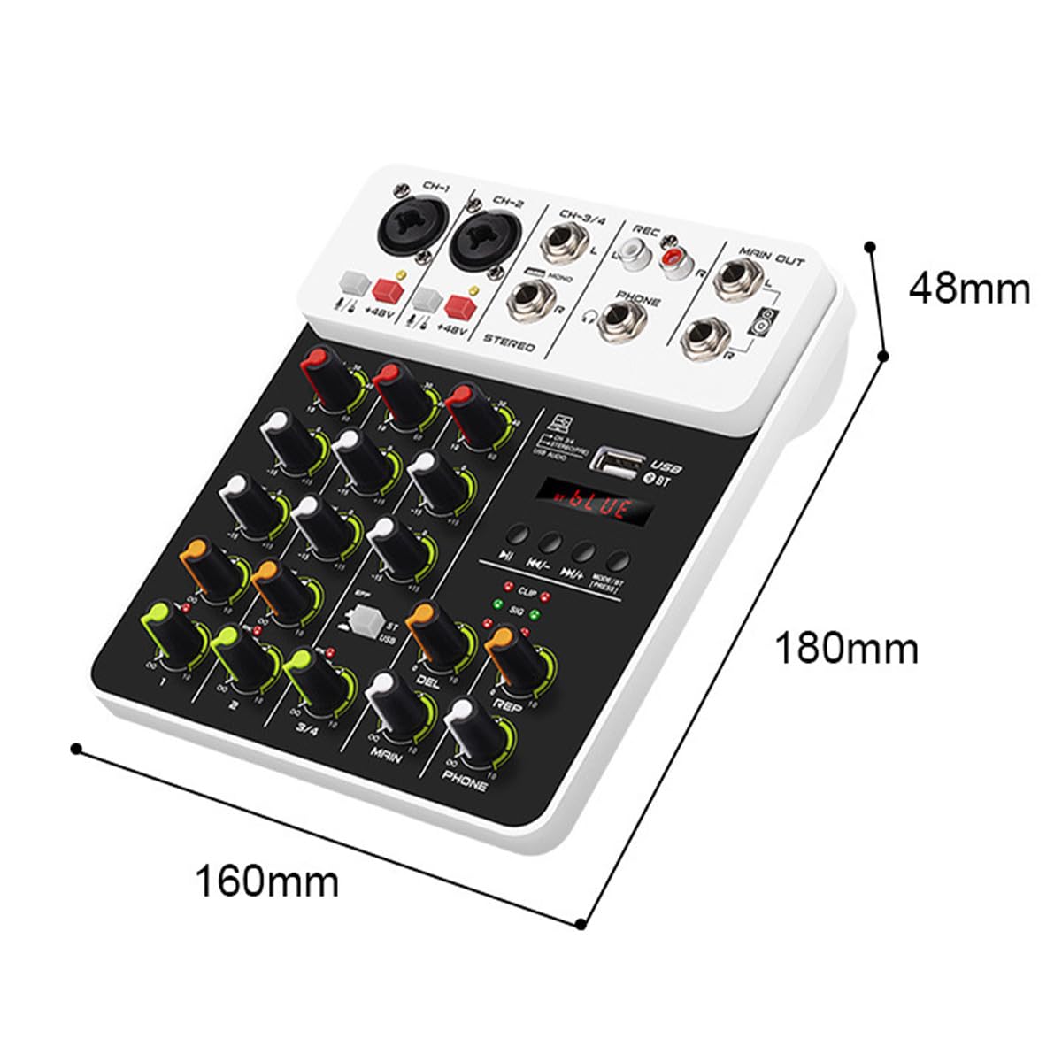 Nicear DJ MixerAudio TunerLive Audio Mixing Console 48V Phantom PowerCompatible Headphone AmplifierLaptop MicrophoneElectronic Instruments - Image 3