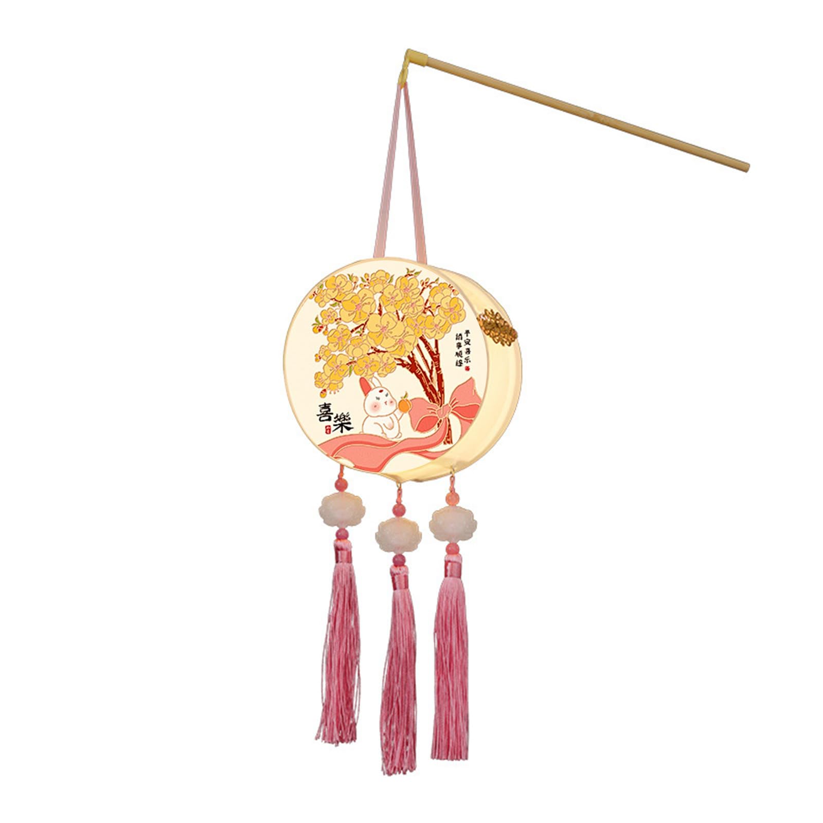 jiingekk Traditional Chinese Middle Autumn Festival Lamp Handheld Rabbits Light with Soft Lighting Decorative Scaldfish Ornament