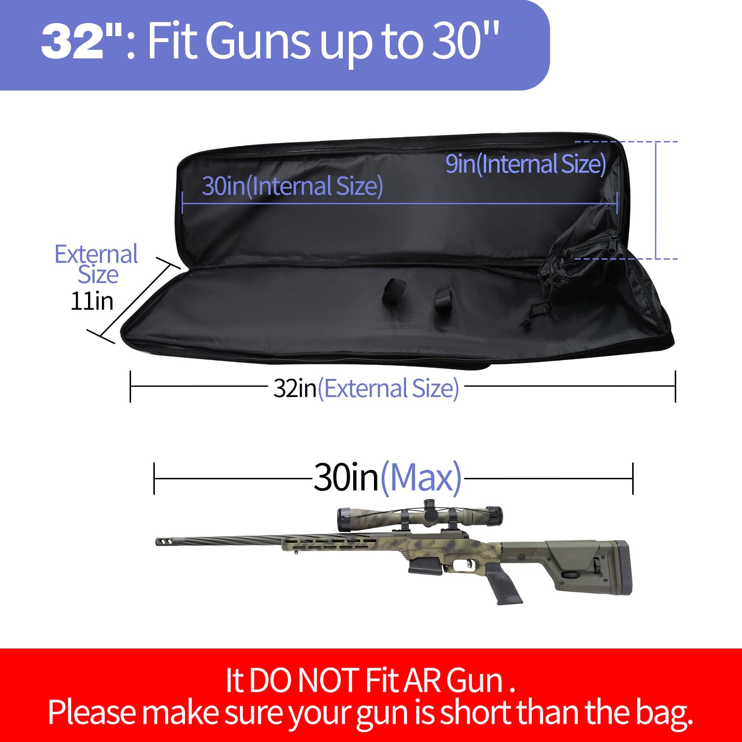 Rifle Bag, Tactical Long Rifle Backpack, Portable Shotgun Case for Firearm Storage and Transportation, Suitable for Outdoor Hunting Shooting