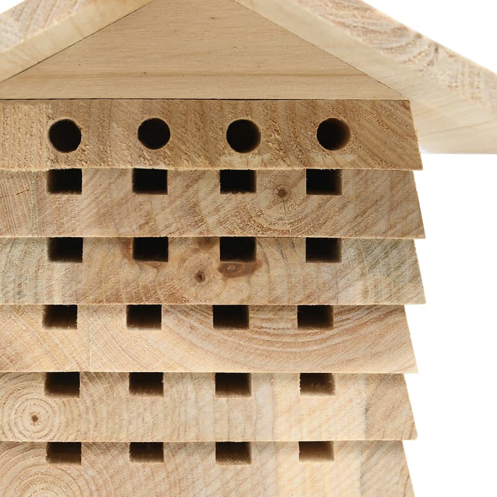 Hotel dla owadów 22 x 20 x 20 cm duży – z drewna jodłowego i naturalnych materiałów – domek dla owadów budka lęgowa ​hotel dla pszczół domek dla dzikich pszczół