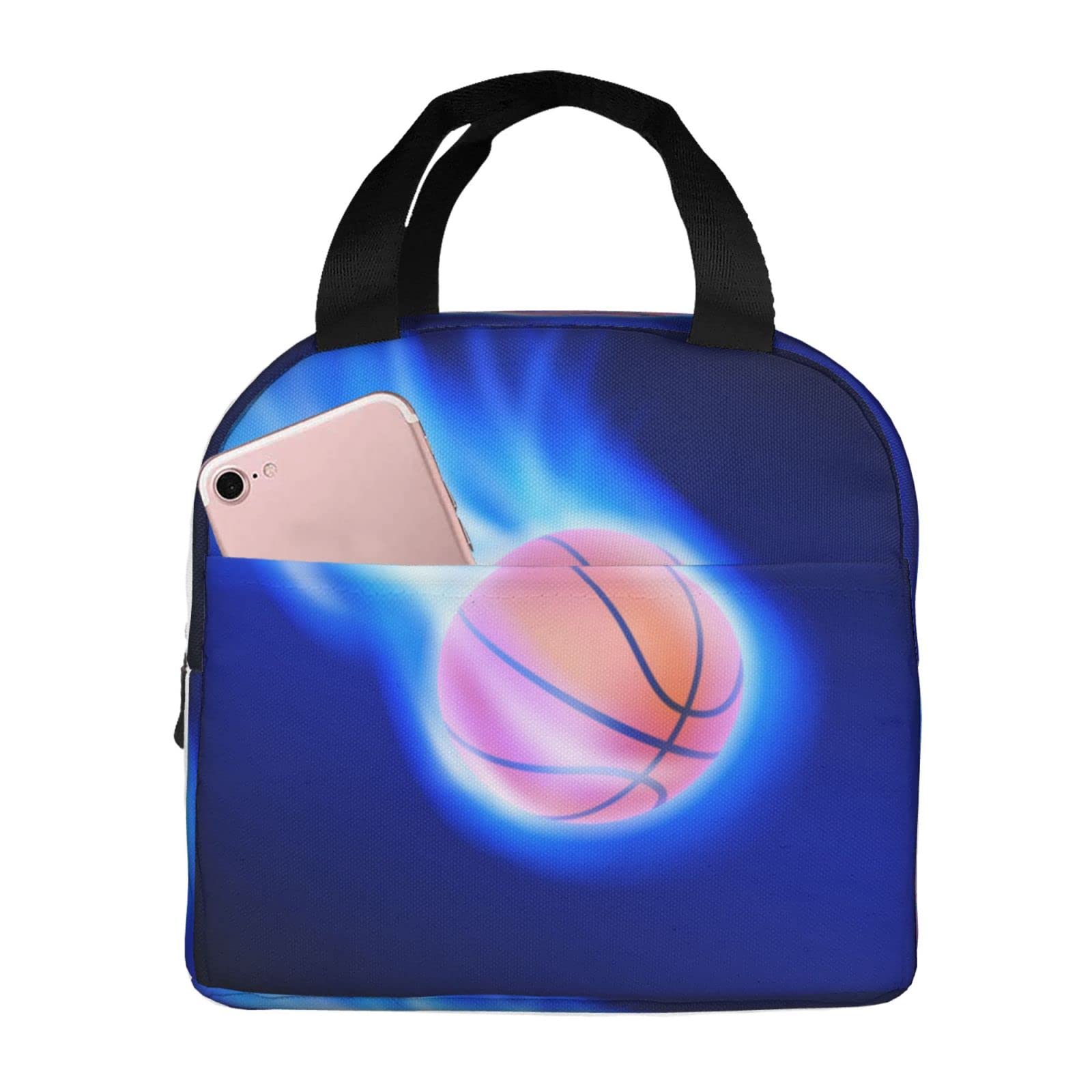 Borsa termica per il pranzo con stampa di pallacanestro, per