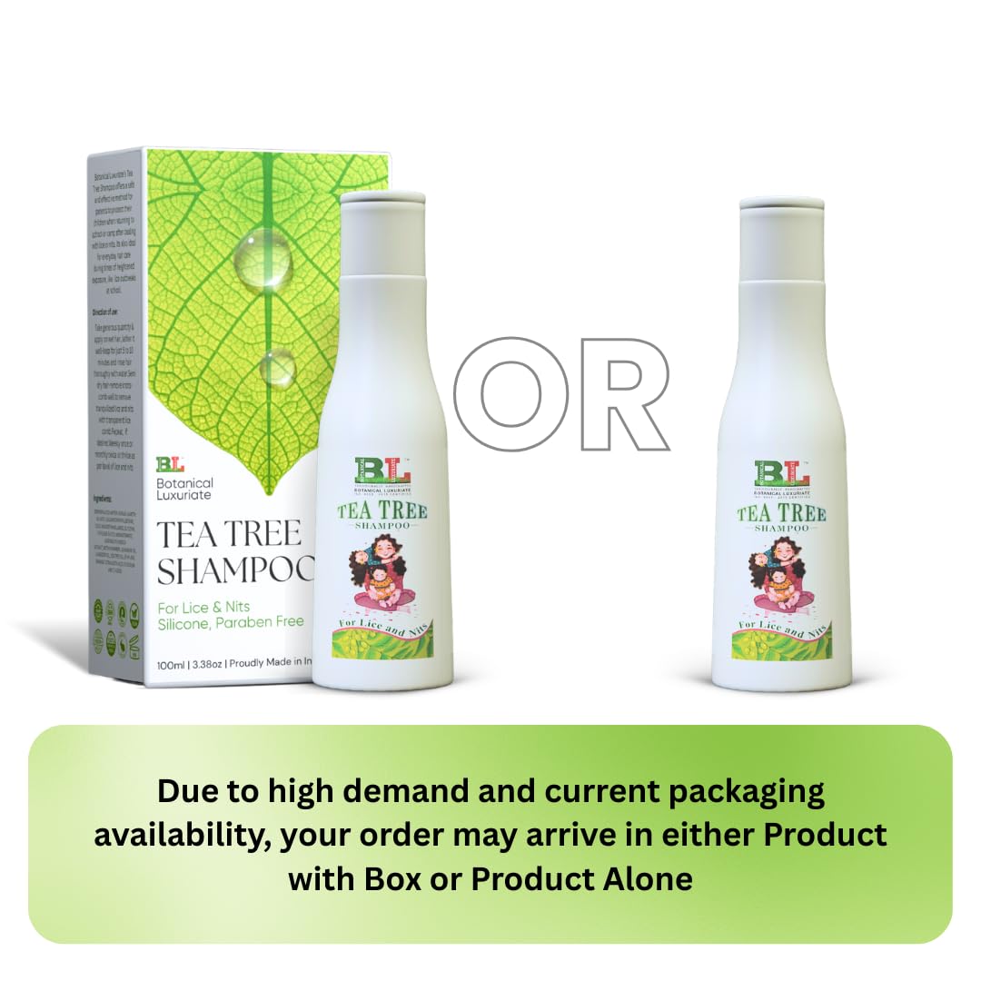 Botanical Luxuriate Tea Tree 100% Natural Anti Lice and Nits Shampoo 100ml With Tea Tree and Neem Extracts