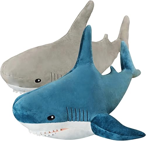 Miniatura 8 de Peluche de tiburón gigante con peso de 31 pulgadas, 15 % XL, almohada de tiburón gordito, peluche de tiburón suave, decoración de tiburón, regalo