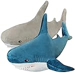 Ryttir 23.6 Inch XXL Giant Shark Stuffed Animals,Chubbier Shark Pillow Soft Shark Plush Shark Body Pillow Stuffed Shark Dcor, Perfect Chrismas Stress Relief Gift for Kids Women(2pack)