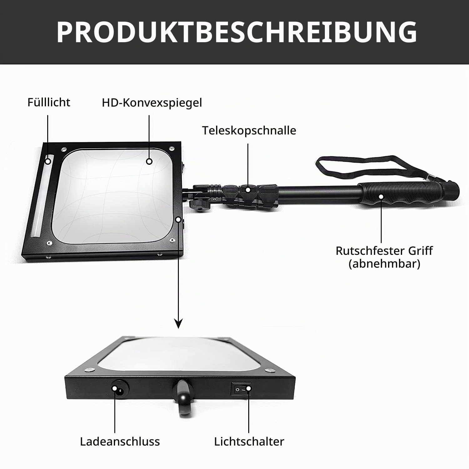 Teleskopierbarer Inspektionsspiegel Inspektionsspiegel Unter Fahrzeug