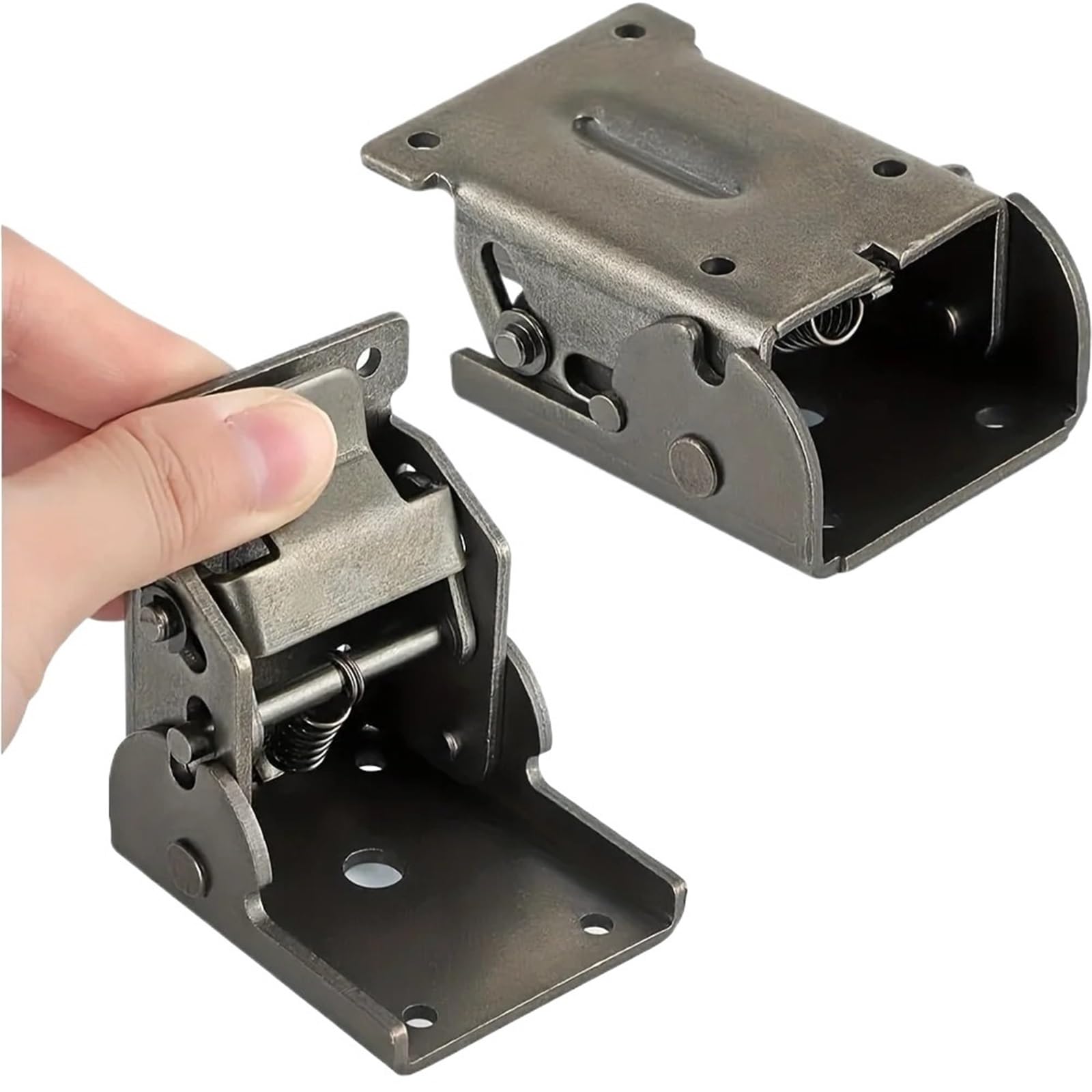 Folding Locking Hinge The Heavy-Duty Folding Bracket with 90-Degree Self-Locking Hinges for Table Legs and Ledges, 330 Pounds Per Piece(Black-2PCS)