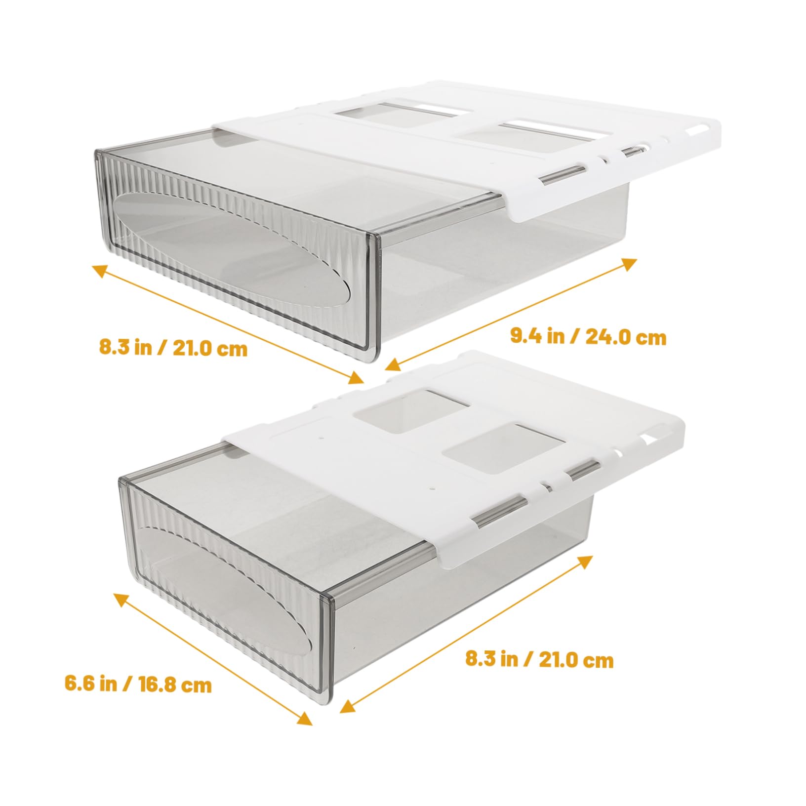 HOMSFOU Organizer da Scrivania Nascosto Cassetto, 2 Pezzi, Plastico Bianco | Grande Capienza, Installazione Semplice, Resistenza All’usura, per Soggiorno e Comò