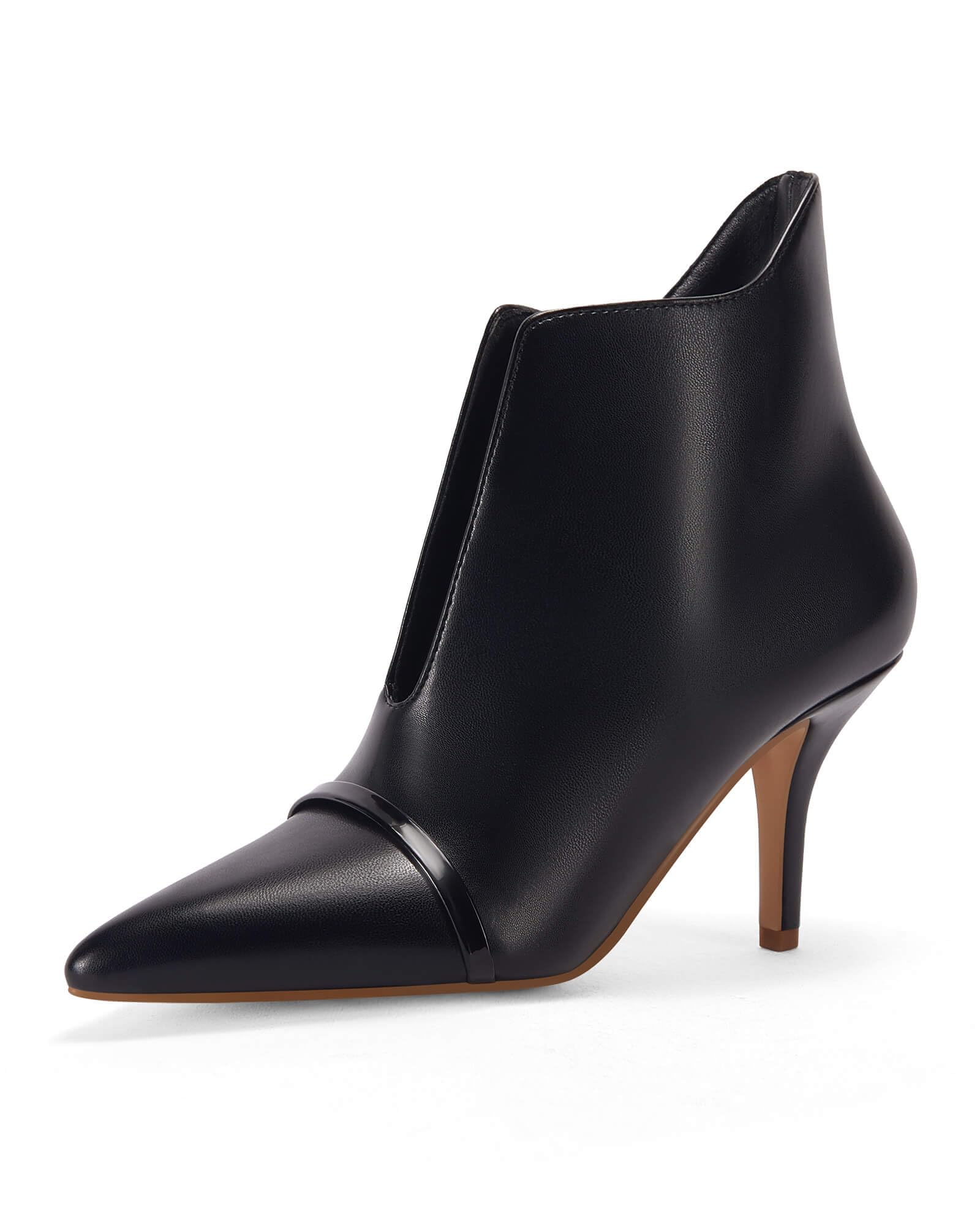 Coutgo Womens High Heel Ankle Booties Pointed Toe Slip On Boots Winter Dress Boot Shoes