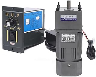 YIPONYT 120W 30K AC Electric Gear Motor, 110V Variable Speed Electric Motor with Speed Controller, 0-45RPM Electric Single-Phase Motor 20Nm Gear Reduction Electric Motor