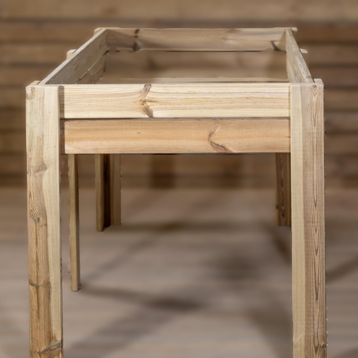 Mesa de Cultivo de Madera con Cajón de 20 cm de Profundidad, Tratada para Exterior - VidaHuerto (200x80x80 cm)