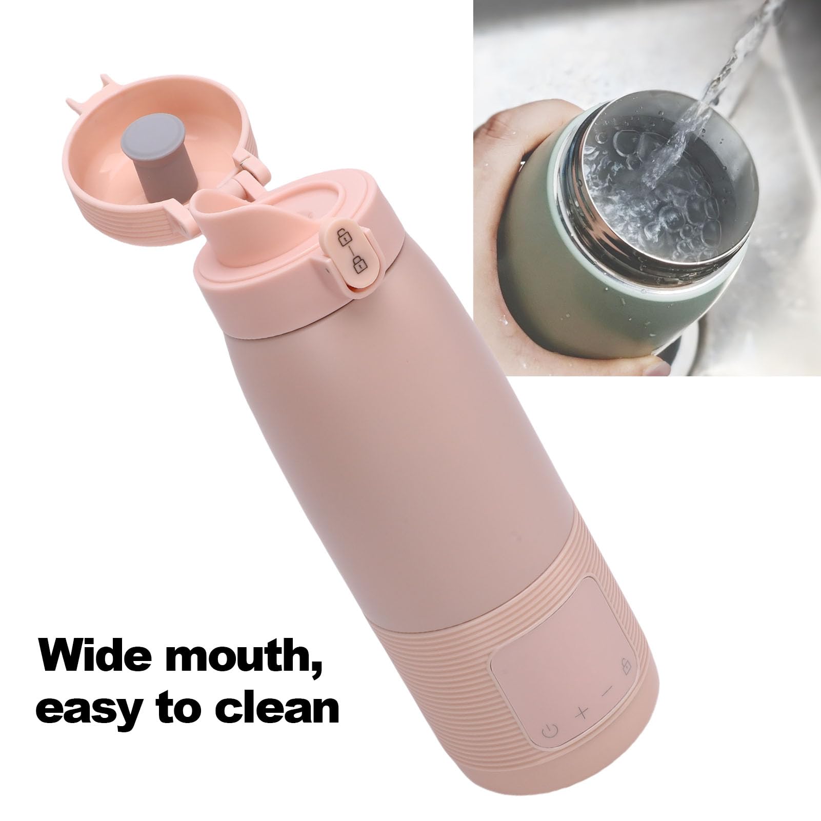 Generic Scaldabiberon Portatile Leggero e Ricaricabile, Regolabile da 37 ℃ a 55 ℃, per Viaggi, Campeggio e Esigenze dei Bambini (500 ml 6400 mAh)