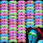 64Pack LED Glasses 5 Colors Light Up Glasses,Glow In The Dark Party Supplies, Shutter Shades Glow Sticks Glasses Neon Sunglasses Accessories for Kids Adults New Years Eve