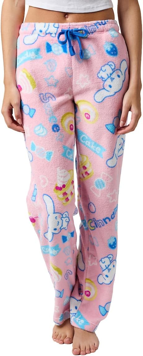 Cinnamoroll Sweet Treats Women's Cradle Pink Plush Sleep Pajama Pants