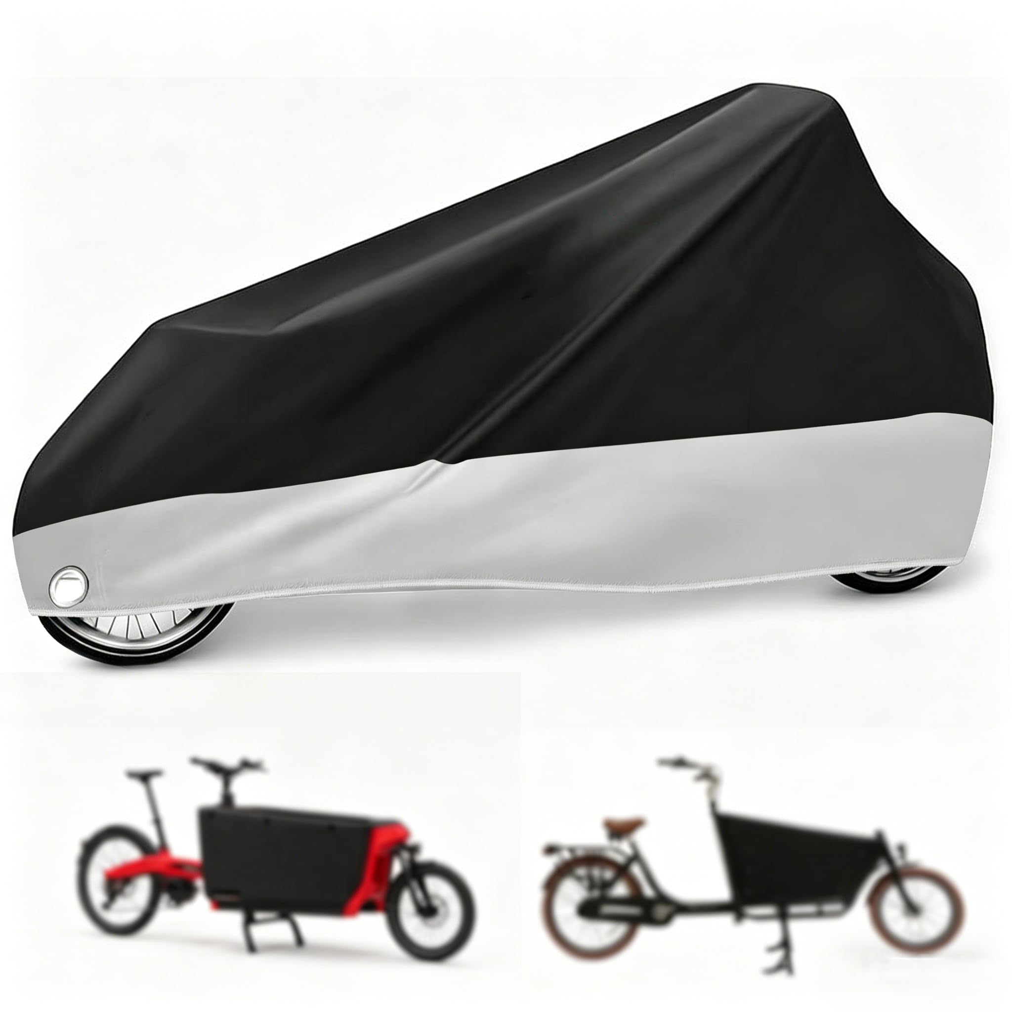 Copertura per bicicletta di carico, impermeabile | tessuto Oxford 420D, impermeabile, resistente ai raggi UV e agli strappi, 285 x 65 x 115 cm