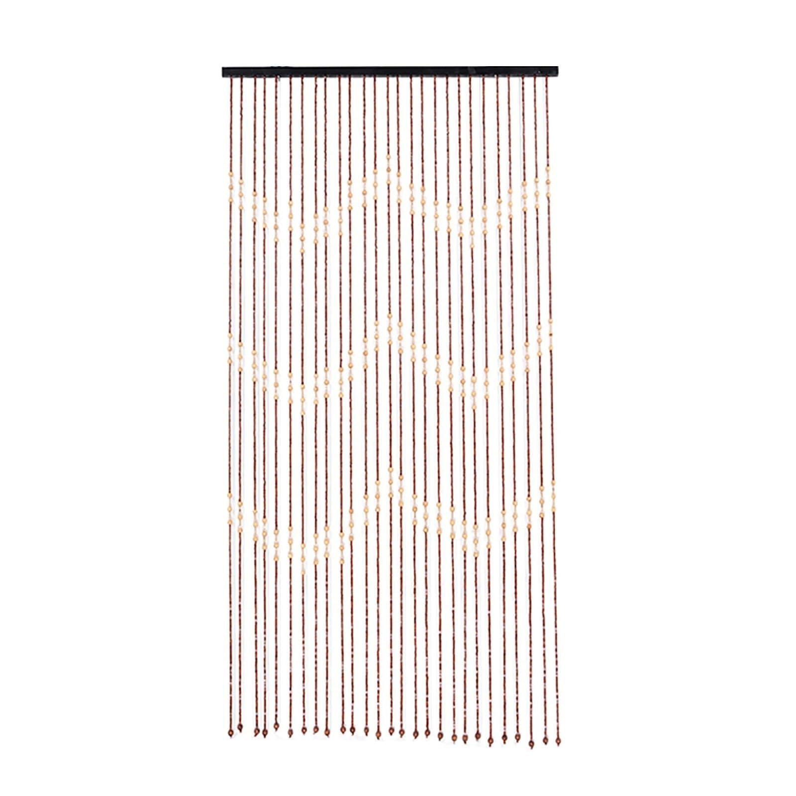 XUWEWI 90x175CM 27 Lines Door Curtain Wooden Bead With Jagged Pattern Gate Divider Sheer For Doorway