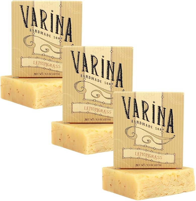 Sabonete em barra de capim-limão Varina, pacote com 3