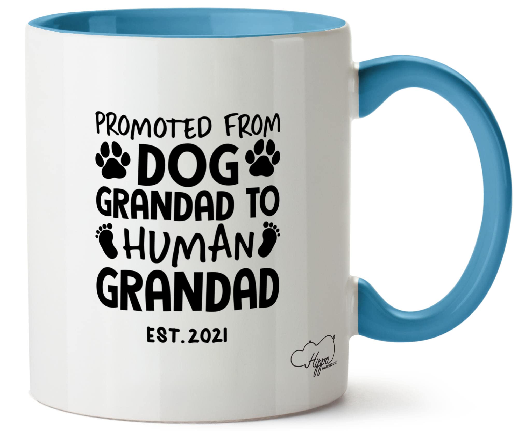 Hippowarehouse Promoted from Dog Grandad to Human Grandad Printed Mug Various Colour Options Ceramic Cup Kitchenware 11oz