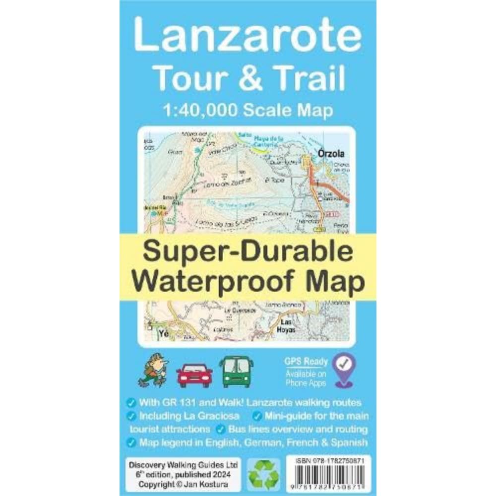 Lanzarote Tour & Trail Map by Jan Kostura - 9781782750871