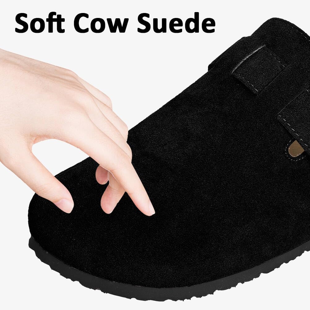 WINSEAD Clogs for Women Men Dupes Unisex Slip-on Potato Shoes Footbed Suede Cork Clogs and Mules