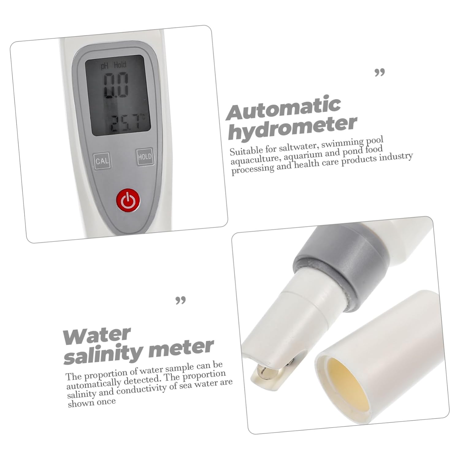 Electronic Salinometer Water for Measurement Automatic Hydrometer for Home Kitchen Aquaculture and Swimming Pools Yd