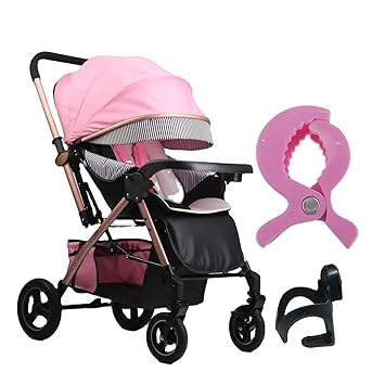 Safe-O-Kid Breez Baby Rubber Wheel Stroller/Pram with 1 Year Warranty (Latest Model - 2023) for New Born/Toddler/Kid for 0 to 3 Years Travel Friendly, 5 Point Safety Harness - Pink