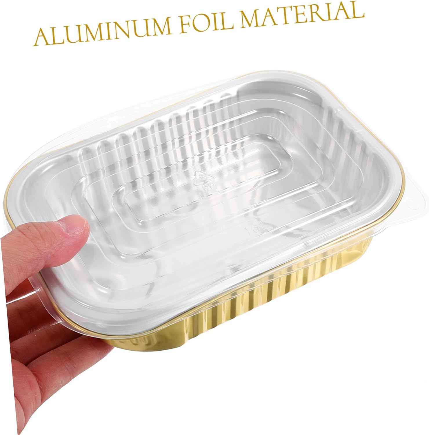 Cabilock 10 Sets Aluminum Foil Food Containers with Lids 475ml Disposable