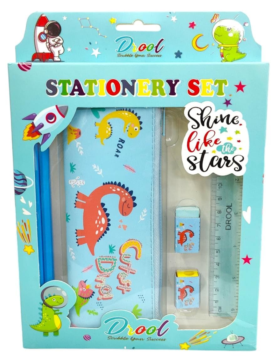 TERA 13 Dinosaur Stationary Kit for Kids, Pouch with Stationery, Stationery Items for Boys, Return Gift for Girls, Stationary Set, Birthday Party Return Gifts, Stationery Gift Set for Kids (Pack of 1) (B0D25GDCCP) Amazon Price History, Amazon Price Tracker