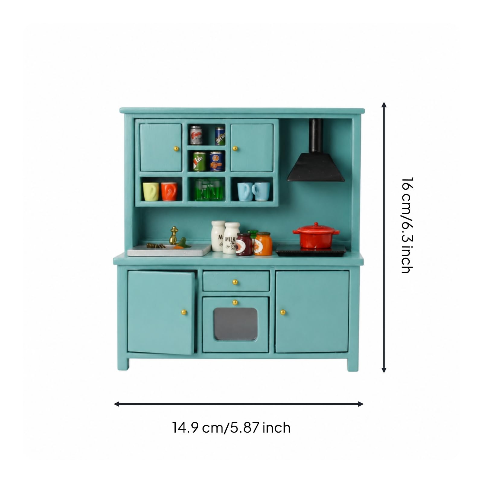 Mobile da Cucina in Miniatura Apribile Cucina in Miniatura Realistico Giocattolo per Collezionisti, Bambini