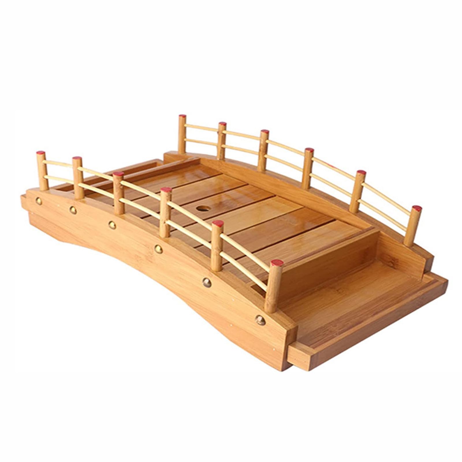 Plateau de Service Japonais en Bambou pour sushis, Pont en Arc de Bois, Plateau à sushis, Plateau de Service pour sashimis, pour Restaurant ou Maison, Grand Format