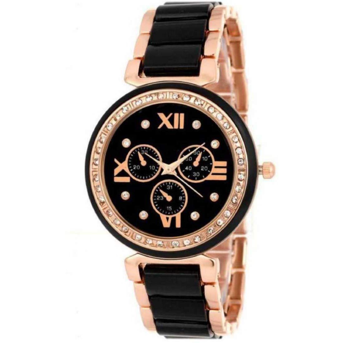 Dhanshree Enterprise Black-Rose Gold IIK MINA Analog Watch for Girls and Women (B08349XGKP) Amazon Price History, Amazon Price Tracker