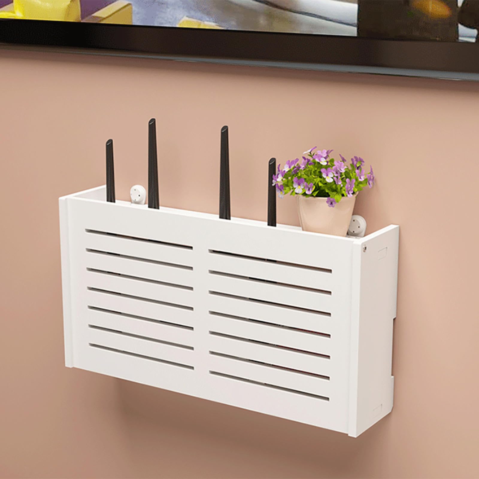 Router Hider WiFi Router Storage Box - Double-Layer Resin Hideaway For ...