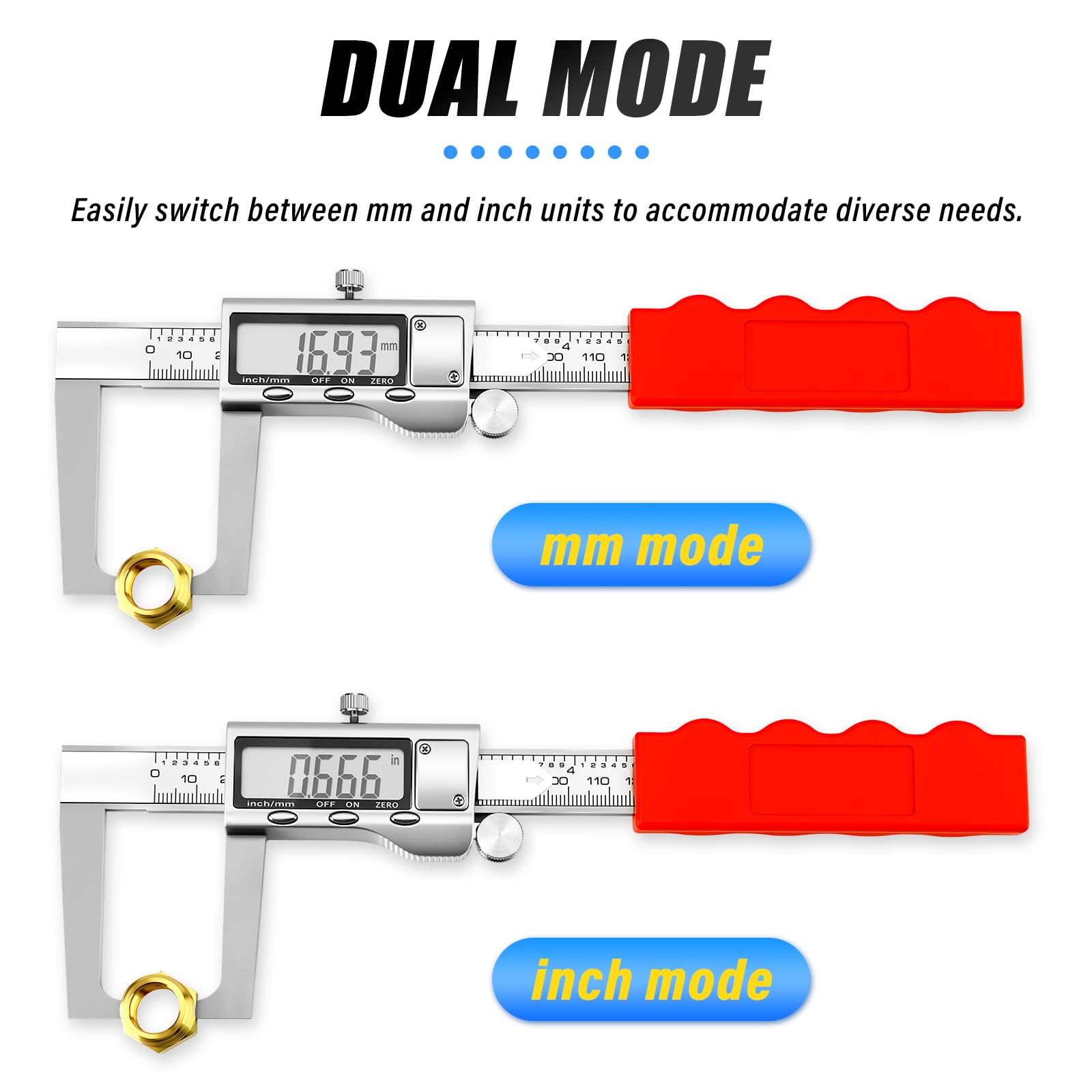 MEANLIN MEASURE Micromètre de rotor de frein à disque de 15,2 cm, outil de mesure numérique pour étriers à vernier, conversion pouce/métrique avec écran LCD pour frein à disque, outil de mesure de