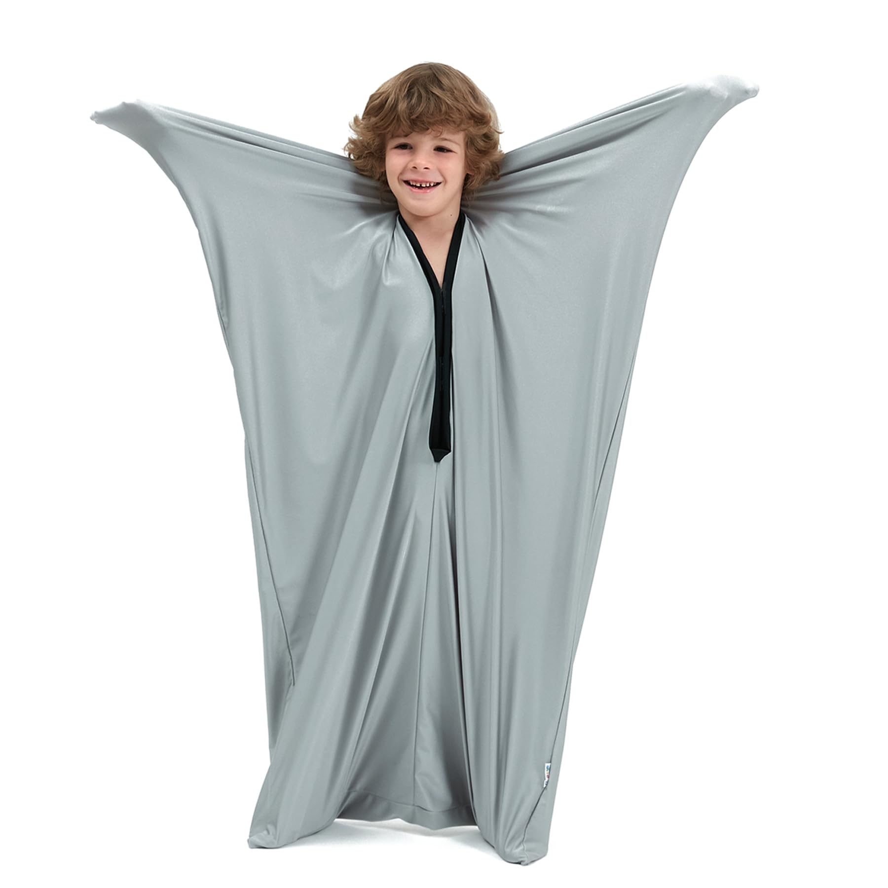 SANHO Dynamic Movement Sensory body Sock,Large,9-12 years old,56''HX28''W,Good for Height:52"-61",For Autistic &amp; Sensory Processing Disorders,Updated Version,Silver