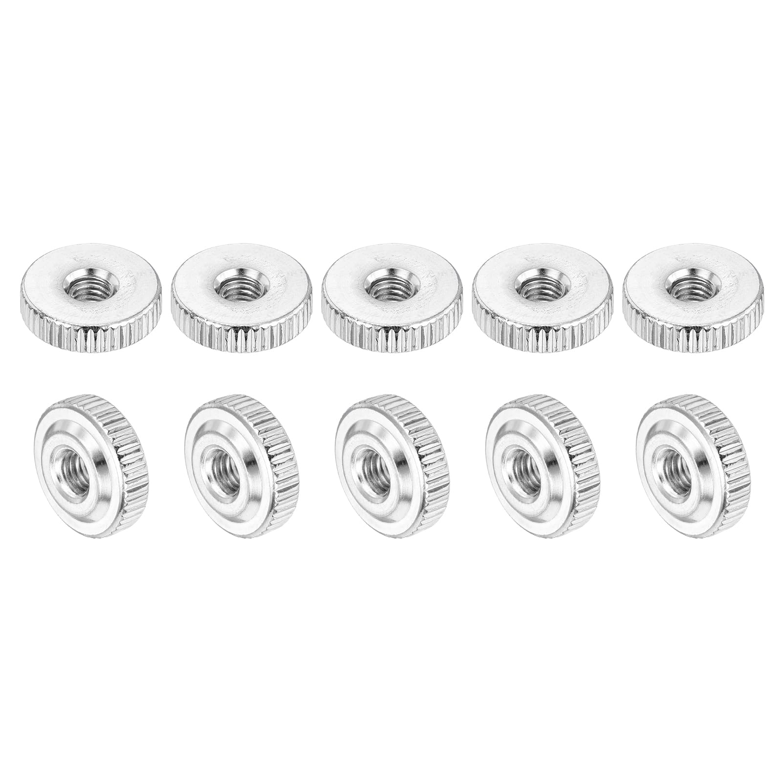 Uxcell Knurled Thumb Nuts, 10 Pack M5 X D16mm X H10mm Brass Knurled Nut With Collar High Head Adjusting Nuts