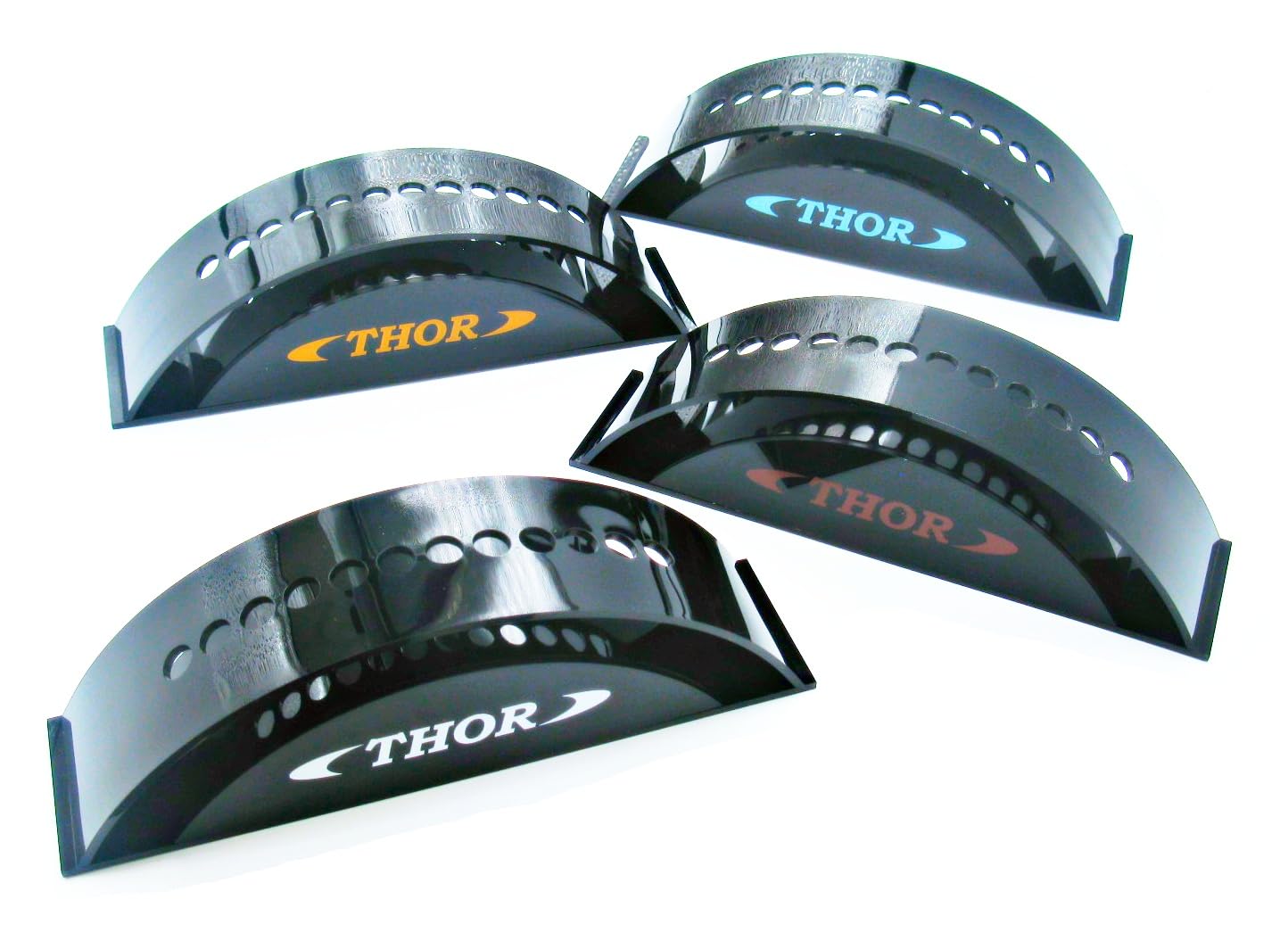 Dartständer Bow, Acryl, transluzente Dartstation, Dartsholder für 2 Dartsets, mit Thor Logo
