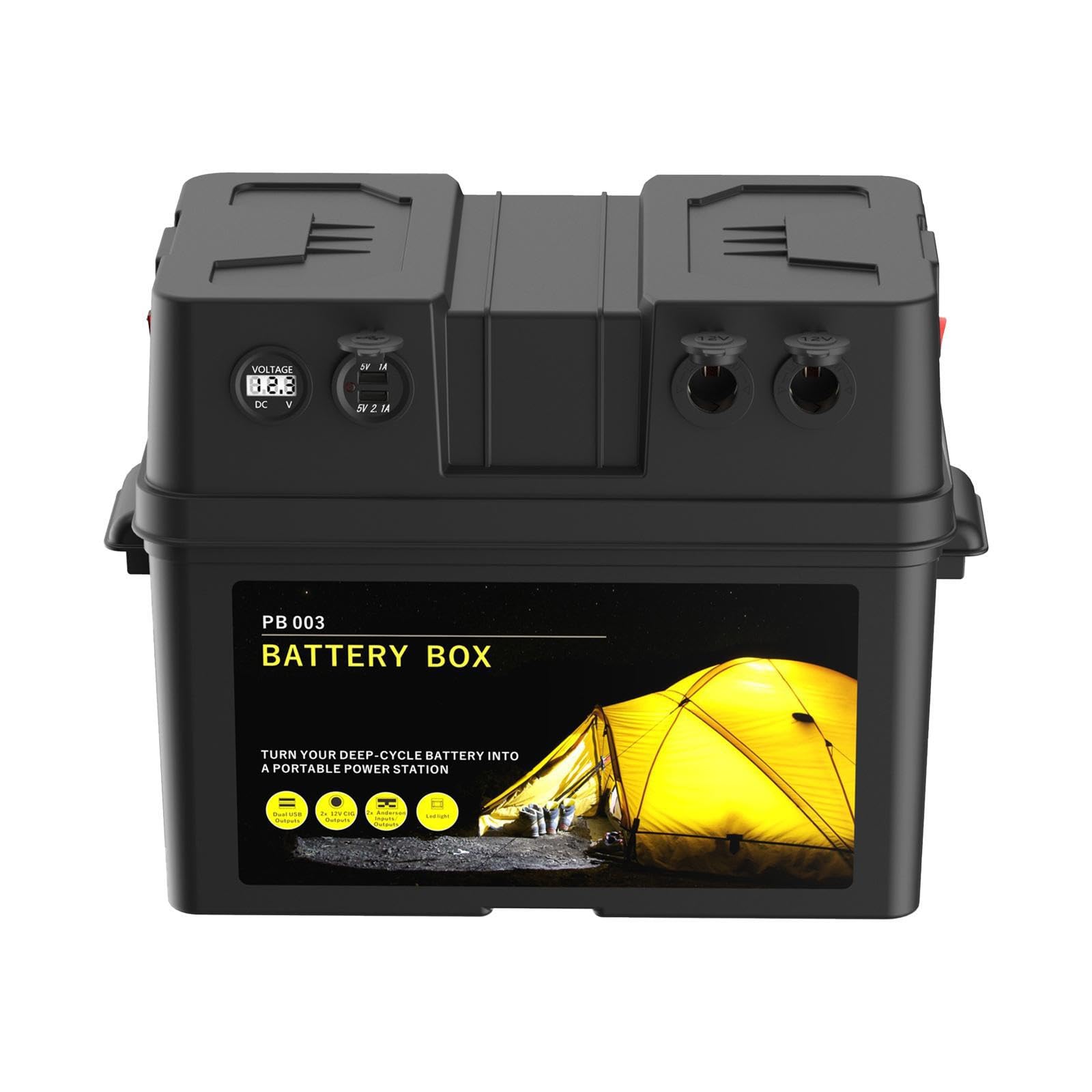 Scatola per batteria portatile durevole, centro di alimentazione | multifunzionale, efficiente Per sistema di accumulo di energia per camper, vassoi per attrezzature da esterno, scatola per