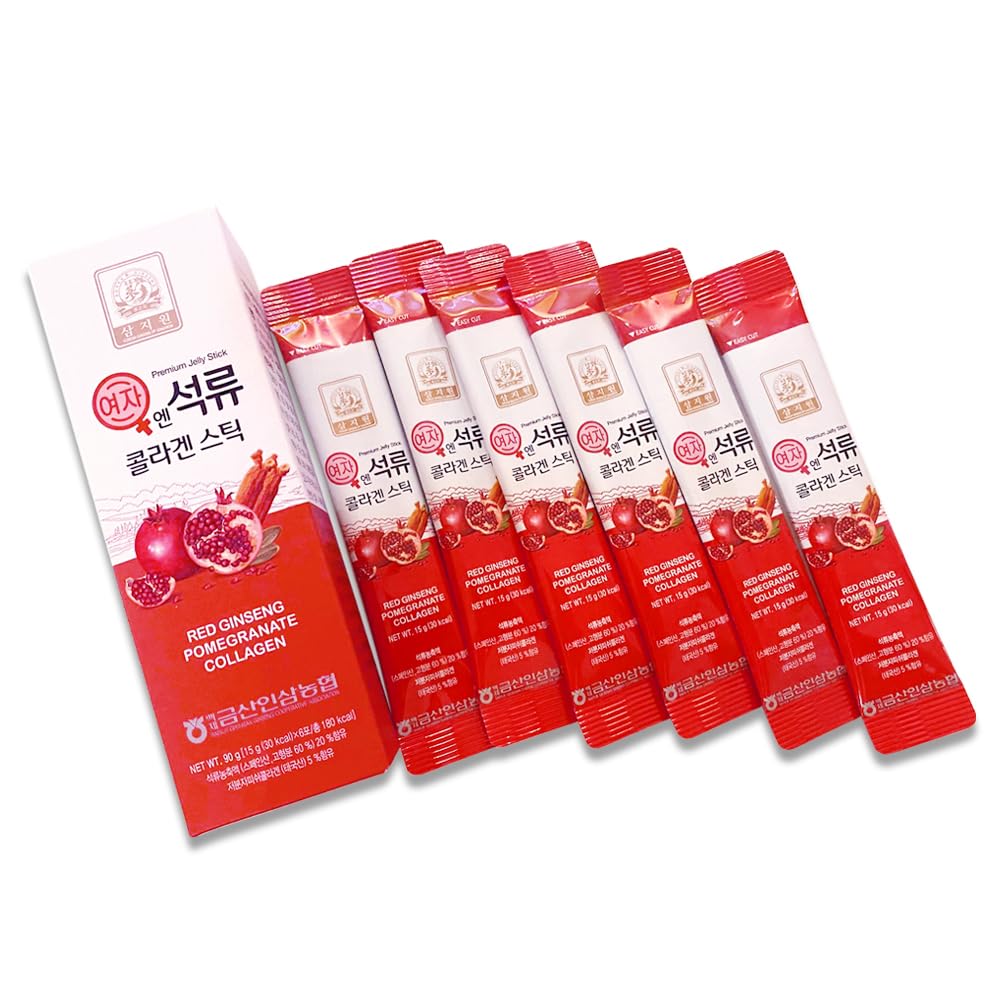Korean Beauty Baekje Geumsan Women's Pomegranate Collagen Jelly Stick 5.1oz / 6 Count (1 Pack) — Amazon image 3