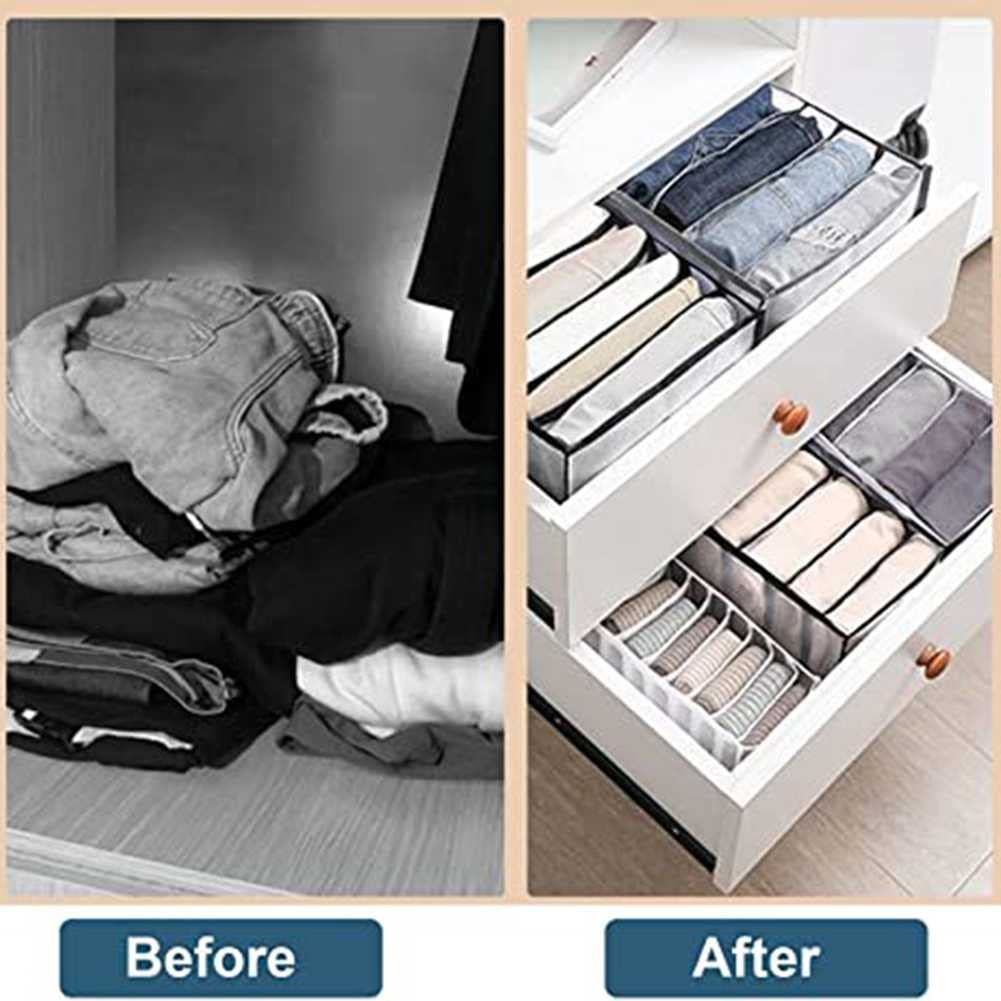 Organizador de Ropa Mejorada Organizador de Ropa de Vestuario de Gran Capacidad Dense Engrosamiento de Tela Organizador de cajón Plegable for Jeans, Pantalones, suéter, Camisetas