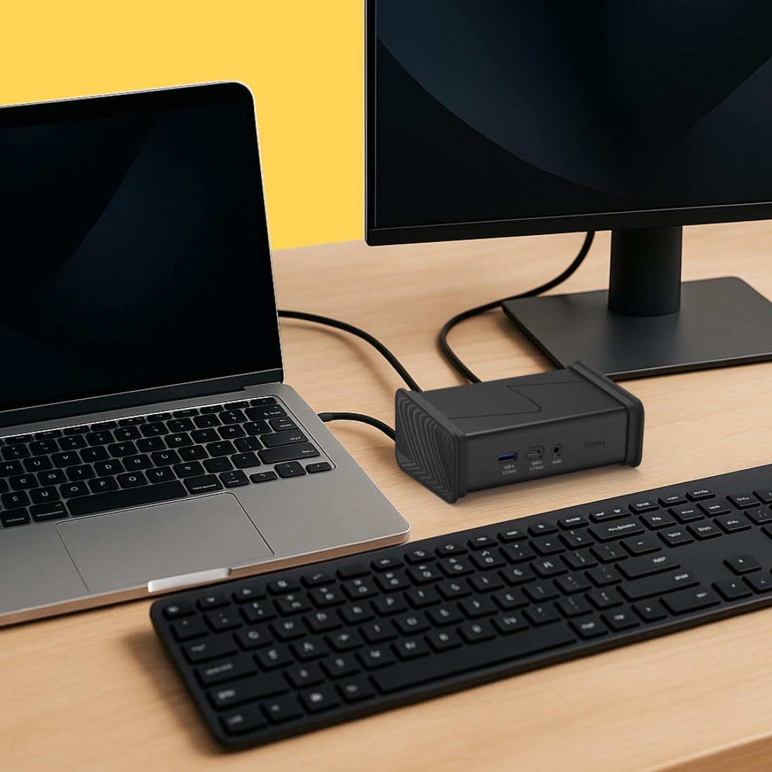 Hub USB-C Connect2Office Black, 9 porte, 2 x HDMI, USB-A, USB-C, LAN