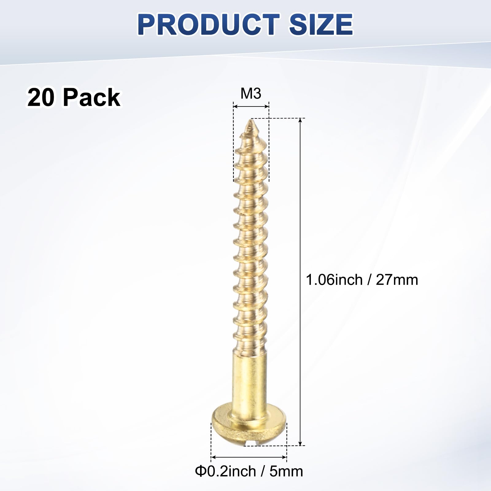 M METERXITY 20-Pack Wood Screws - Image 3