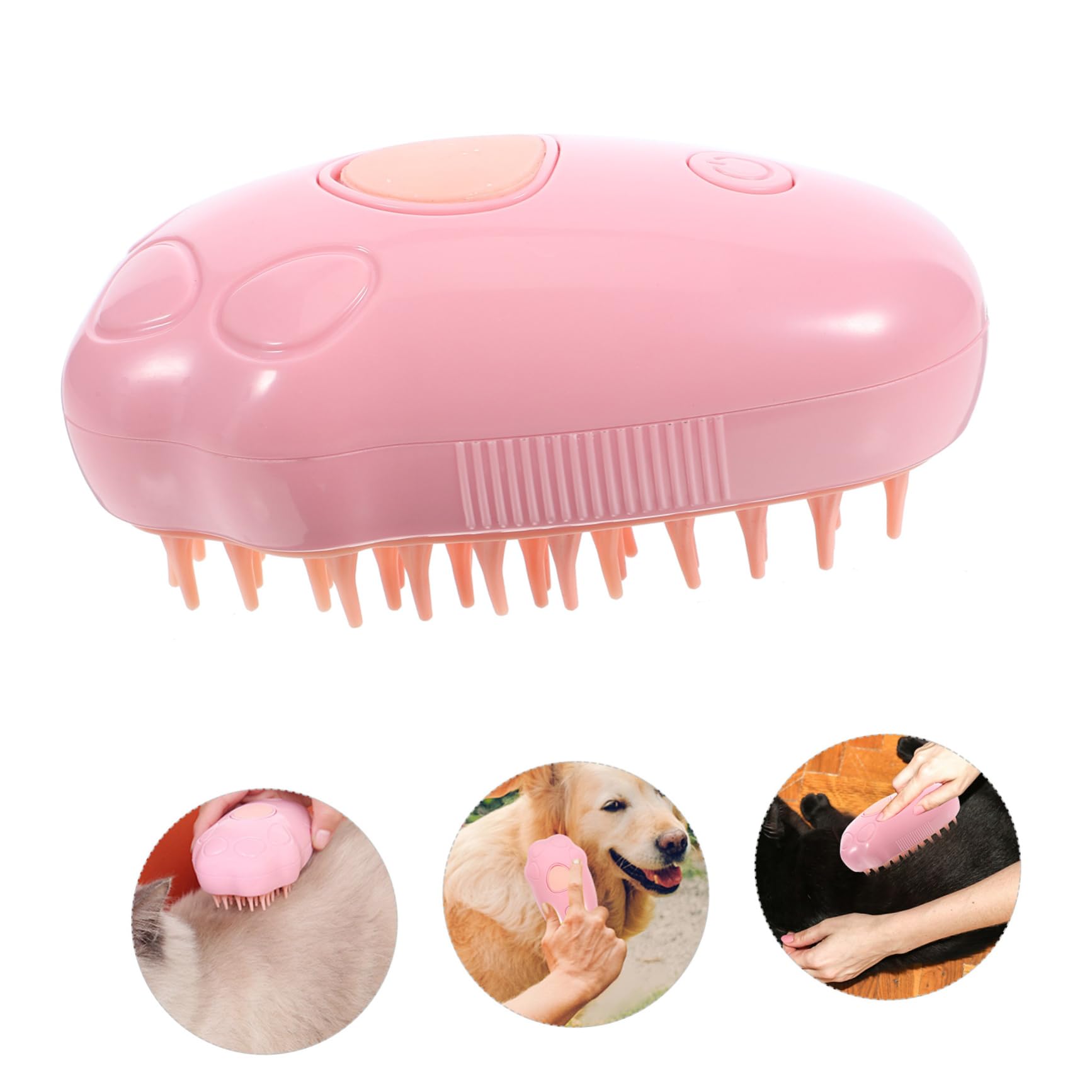 BESPORTBLE 4juegos Cepillo De Vapor Eléctrico Para Mascotas Cepillo De Baño y Para Gatos y Perros Elimina El Pelo Enredado y Masajea