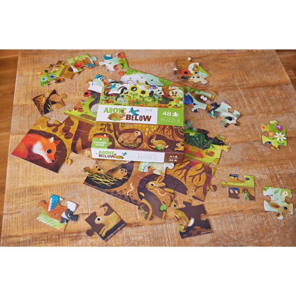 Bertoy 3876002 klasyczne puzzle powyżej i poniżej w pudełku, podwórko, 48 sztuk